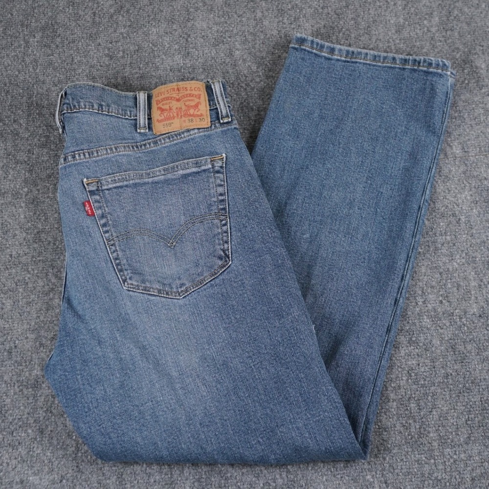 Levi's 559 Relaxed Straight Jeans Mens 38x30 Blue Medium Wash Denim Pants